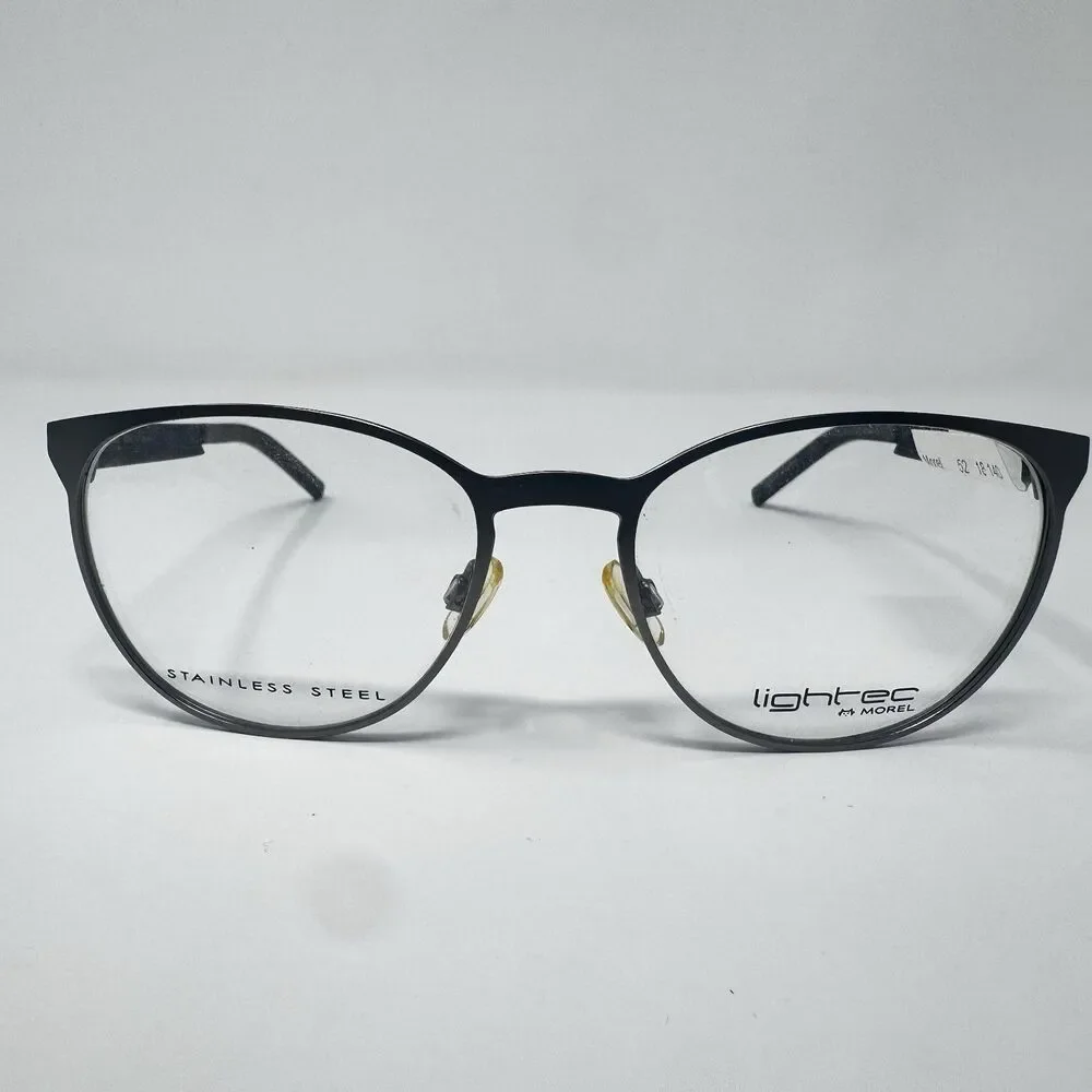Morel Lightec 8092L 52-18-140 Eyeglass Frames Gunmetal Black France
